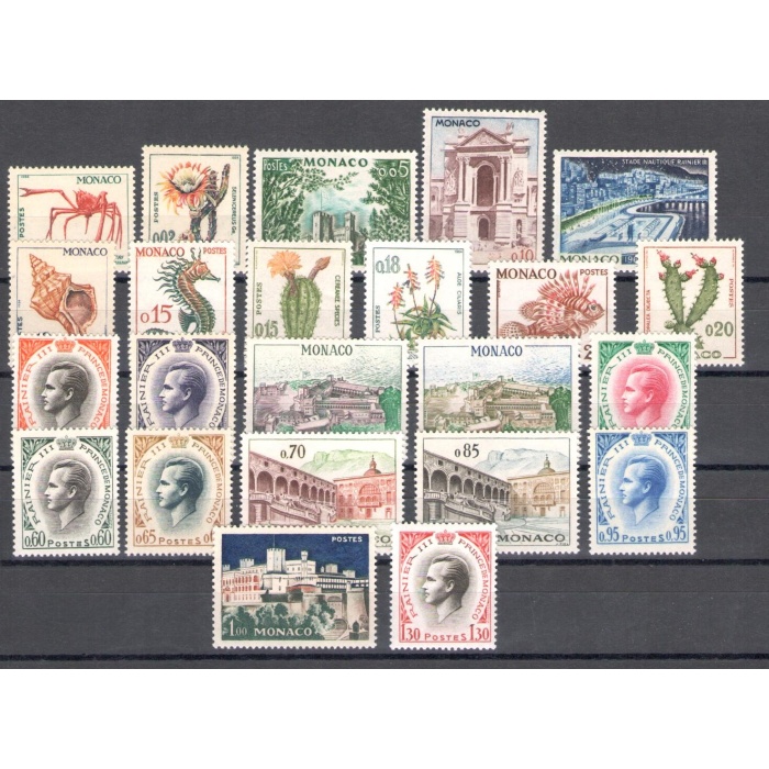 1960-65 MONACO, Flora e Fauna , Yvert n°. 537A-550A -  23 valori , MNH**