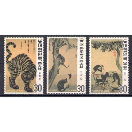 1970 Corea del Sud - Tavole Animali Dinnastia Yi - Yvert 611-13 - 3 valori - MNH**
