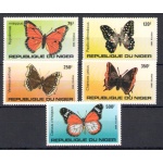 1983 Niger Repubblica , Farfalle - Yvert n. 625-29 - 5 valori - MNH**