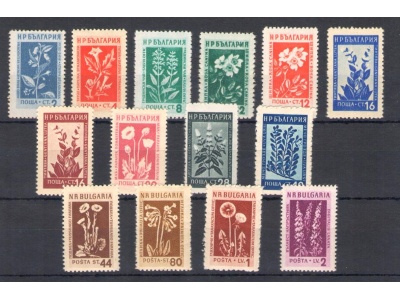1935 BULGARIA , Fiori e Piante Medicinali - Serie Ordinaria - Yvert Foglietto n.  770-783 - 14 valori - MNH**