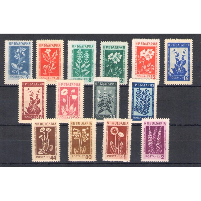1935 BULGARIA , Fiori e Piante Medicinali - Serie Ordinaria - Yvert Foglietto n.  770-783 - 14 valori - MNH**
