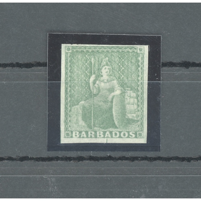 1855-58 BARBADOS, Stanley Gibbons n. 8 - 1/2 d. green - MH*
