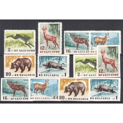 1958 Bulgaria - Catalogo Yvert n. 921-26  - La serie dentellata e la serie Non Dentellata - Animali Diversi - 12 valori - MNH**