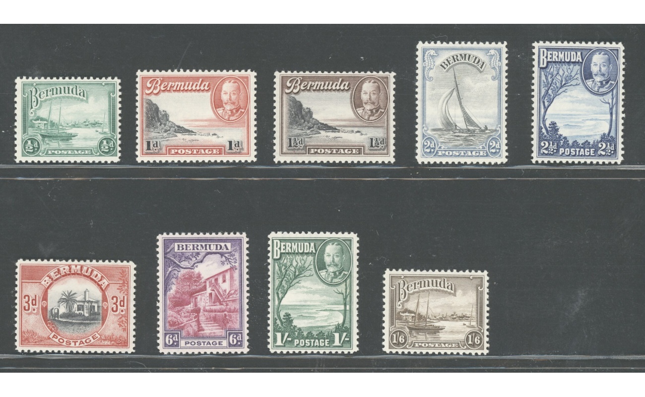 1936-47 BERMUDA, Stanley Gibbons n. 98-106- serie di 9 valori - MNH**