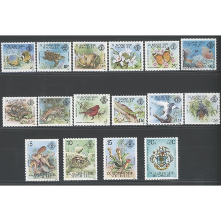 1980 Seychelles -Zil Eloigne Sesel - Yvert n. 1-16 - Fauna e Flora - 16 valori - Serie Completa  - MNH**