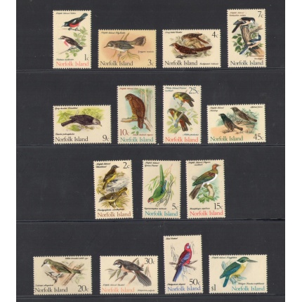 1970-71 Norfolk - Ordinaria Uccelli , Yvert n 105-12 + 116-22 - 15 valori  MNH**