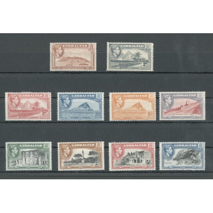 1938-51 Gibilterra, Stanley Gibbons n. 121-31 - 10 valori -  Serie non completa - MNH**