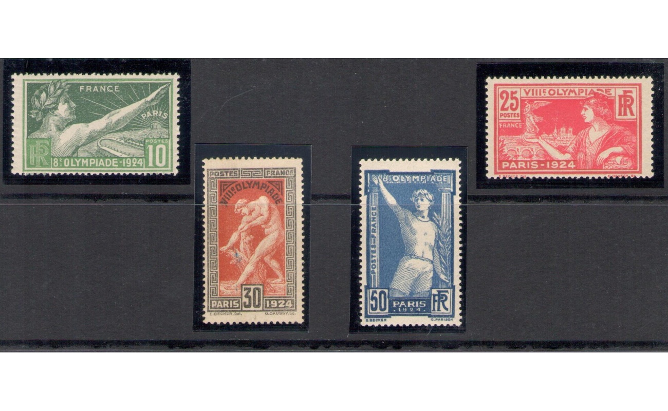 1924 Francia - Catalogo Yvert n. 183-86  -  Giochi Olimpici di Parigi - MNH**