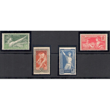 1924 Francia - Catalogo Yvert n. 183-86  -  Giochi Olimpici di Parigi - MNH**