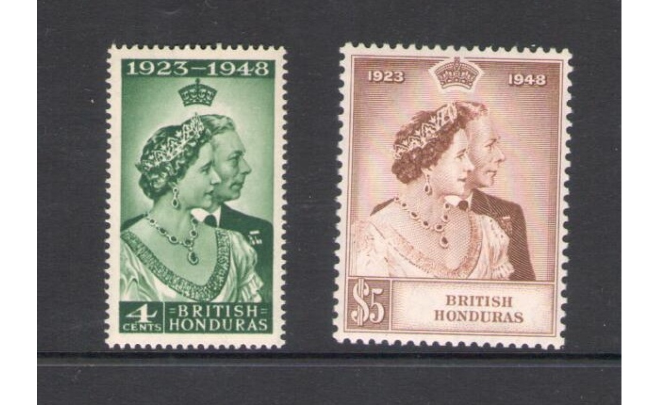 1948 BRITISH Honduras - Stanley Gibbons n. 164-65 , Royal Silver Wedding - 2 valori  - MNH**