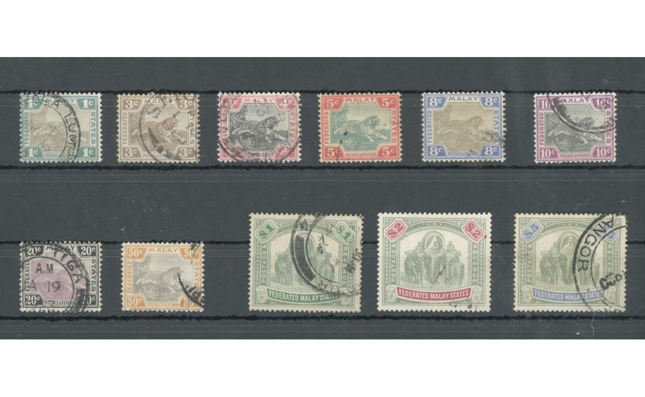 1904-22 Federated Malay States - Malaysia - Stanley Gibbons n. 27-51 - Serie non completa -  Usato