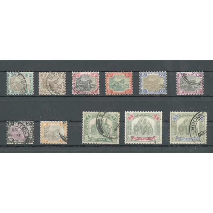 1904-22 Federated Malay States - Malaysia - Stanley Gibbons n. 27-51 - Serie non completa -  Usato