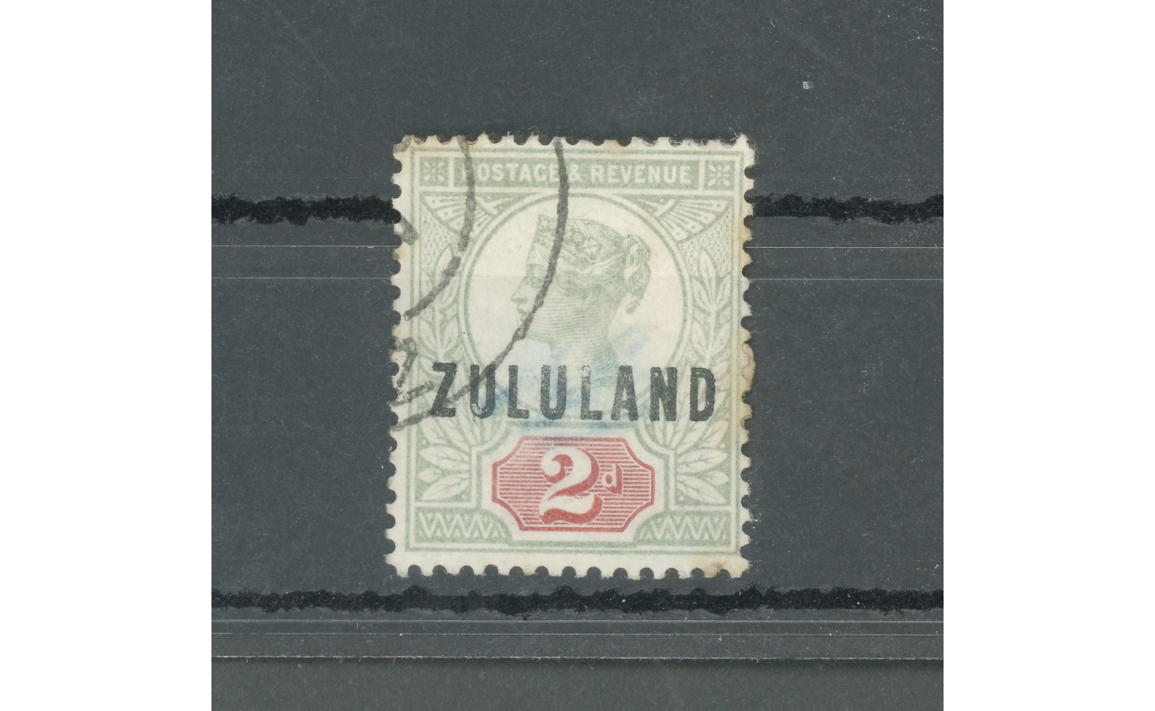 1888-93 Zululand - South Africa -  Stanley Gibbons n. 3 - 2d. grey green and carmine - Usato