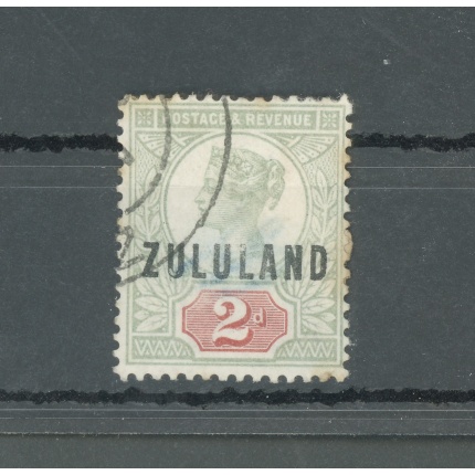 1888-93 Zululand - South Africa -  Stanley Gibbons n. 3 - 2d. grey green and carmine - Usato