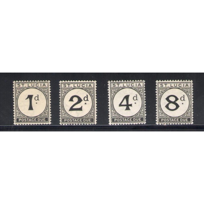 1933-37 ST. Lucia - Tasse - Serie di 4 valori - Stanley Gibbons n . D3-D6 - MH*