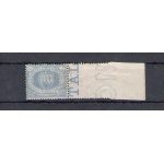 1894 San Marino , Catalogo Sassone n. 31 - 1 Lira oltremare Bordo di foglio destro - MNH** - Certificato Helmut Havi