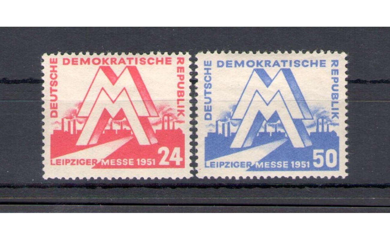 1951 DDR, Fiera di Lipsia , 2 valori , Yvert n. 34-35 , MNH**