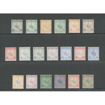 1935-41 Negri Sembilan, Stanley Gibbons n. 21-39  - serie di 19 valori - MH*