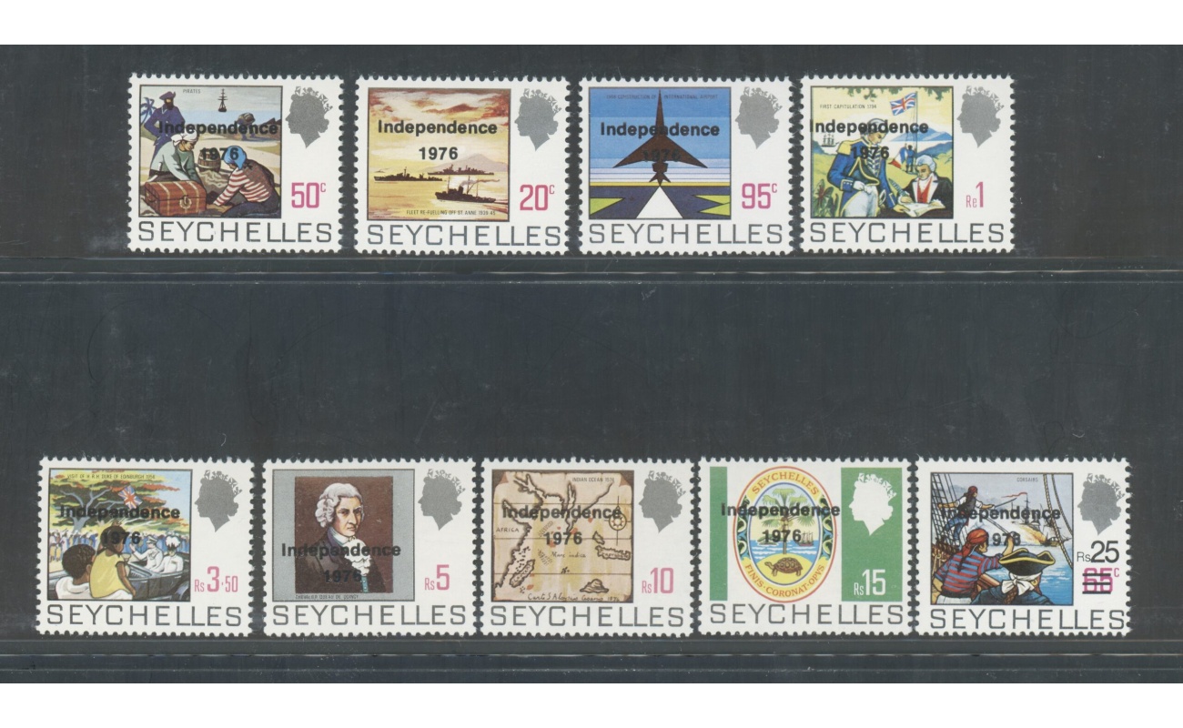 1976 Seychelles - Yvert n. 354A-354J - Indipendenza - 9 valori - Serie Completa - MNH**