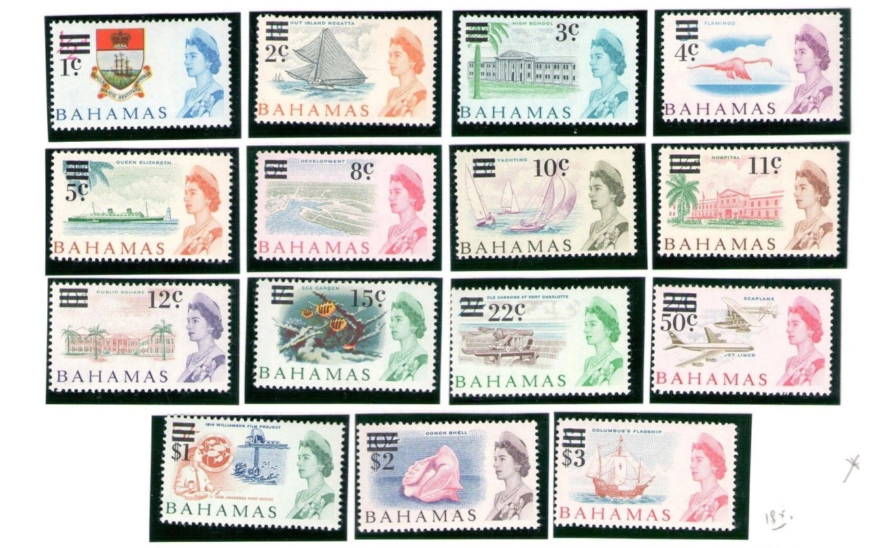 1966 BAHAMAS - Self Government Decimal Currency 15 valori - Stanley Gibbons n. 273 - 287 - MNH**