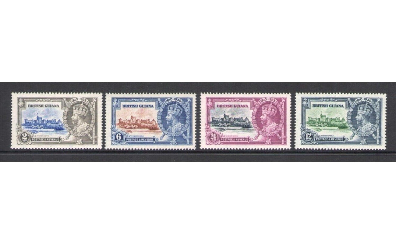 1935 BRITISH GUIANA - Stanley Gibbons n. 301-04 , Silver Jubilee - 4 valori  - MH*