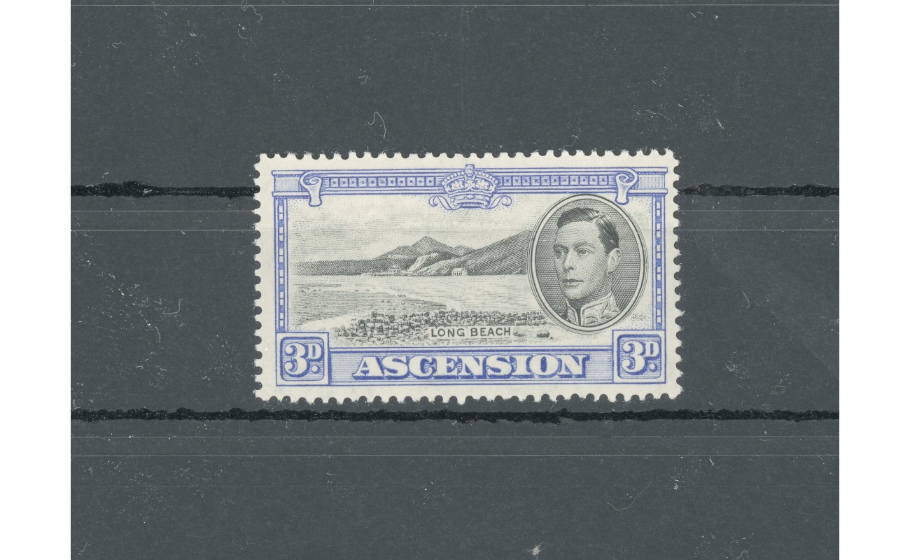 1938-53 ASCENSION, Stanley Gibbons n. 42 - 3d. black and ultramarine - MH*