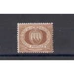 1877 San Marino , Catalogo Sassone n° 6 , 30 cent bruno - Discreta Centratura - MNH** - Fotocopia Certificato Enzo Diena