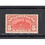 1915 Danimarca - 5 Korone carminio - Catalogo Unificato n. 86 - Yvert n. 68 - Palazzo delle Poste - MNH** - Certificato Raybaudi