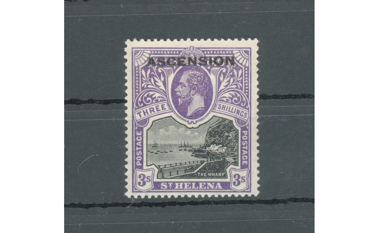 1922 ASCENSION, Stanley Gibbons n. 8 - 3 Scellini black and violet - MNH**