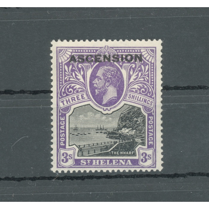 1922 ASCENSION, Stanley Gibbons n. 8 - 3 Scellini black and violet - MNH**