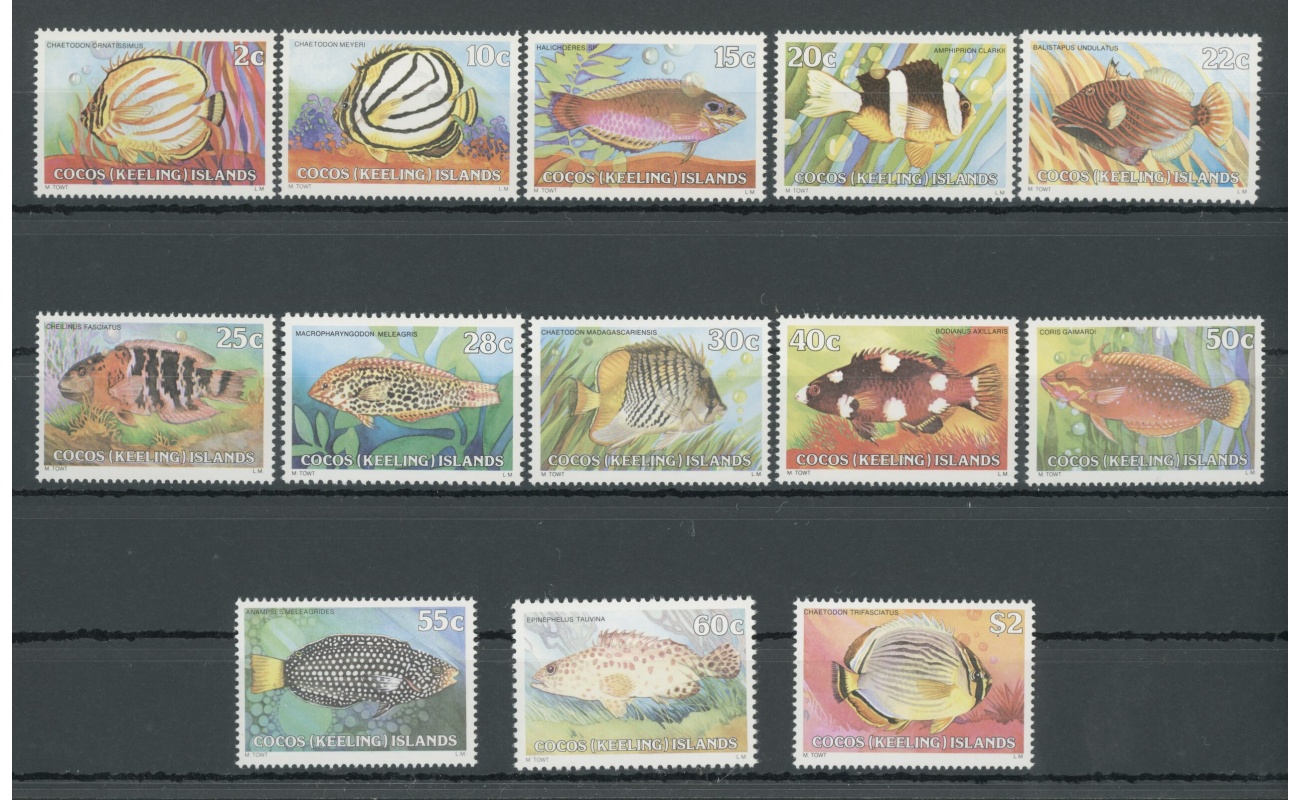 1979-80 COCOS - Yvert et Tellier n. 40-52 - Serie Ordinaria , Pesci delle isole Cocos - 13 valori - MNH**