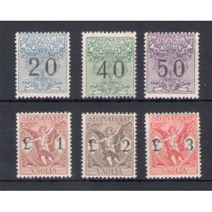 1924 Italia - Regno, Segnatasse per Vaglia , Serie completa n. 1/6 , MNH**