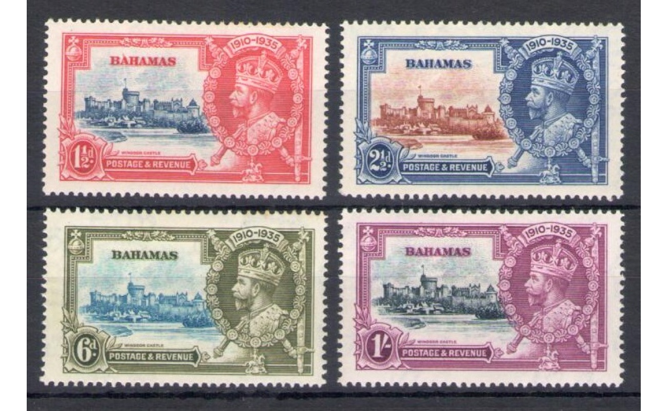 1935 Bahamas, Stanley Gibbons n. 141/44 , Silver Jubilee , 4 valori , MH*