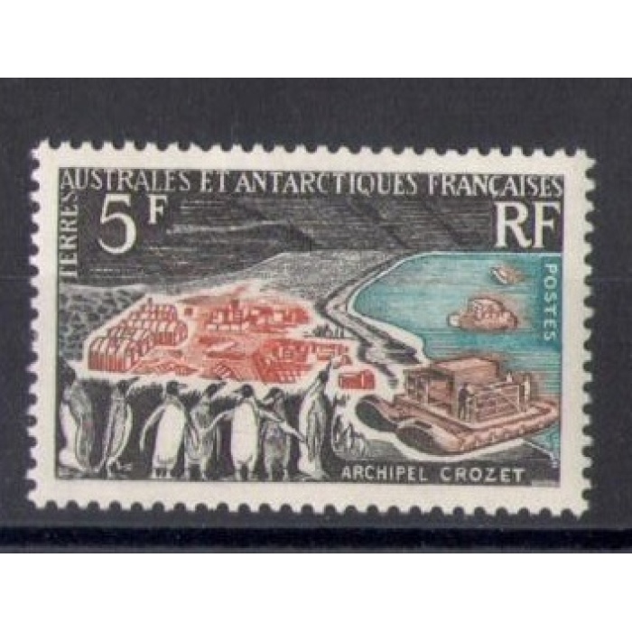 1963 TAAF - ANTARTICO FRANCESE - Arcipelago Crozet - 5 Franchi multicolore , Catalogo Yvert n. 20 - 1 valore - MNH**