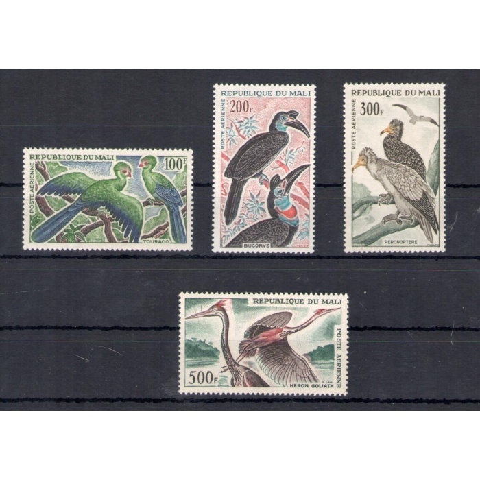 1965 FEDERATION DU MALI - Uccelli, Birds - Catalogo Yvert Posta Aerea n. 25-28 - 4 valori - MNH**