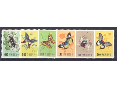 1958 Formosa - China Taiwan - Farfalle ed Insetti - Catalogo Michel n. 282-87 - 6 valori - MNH**