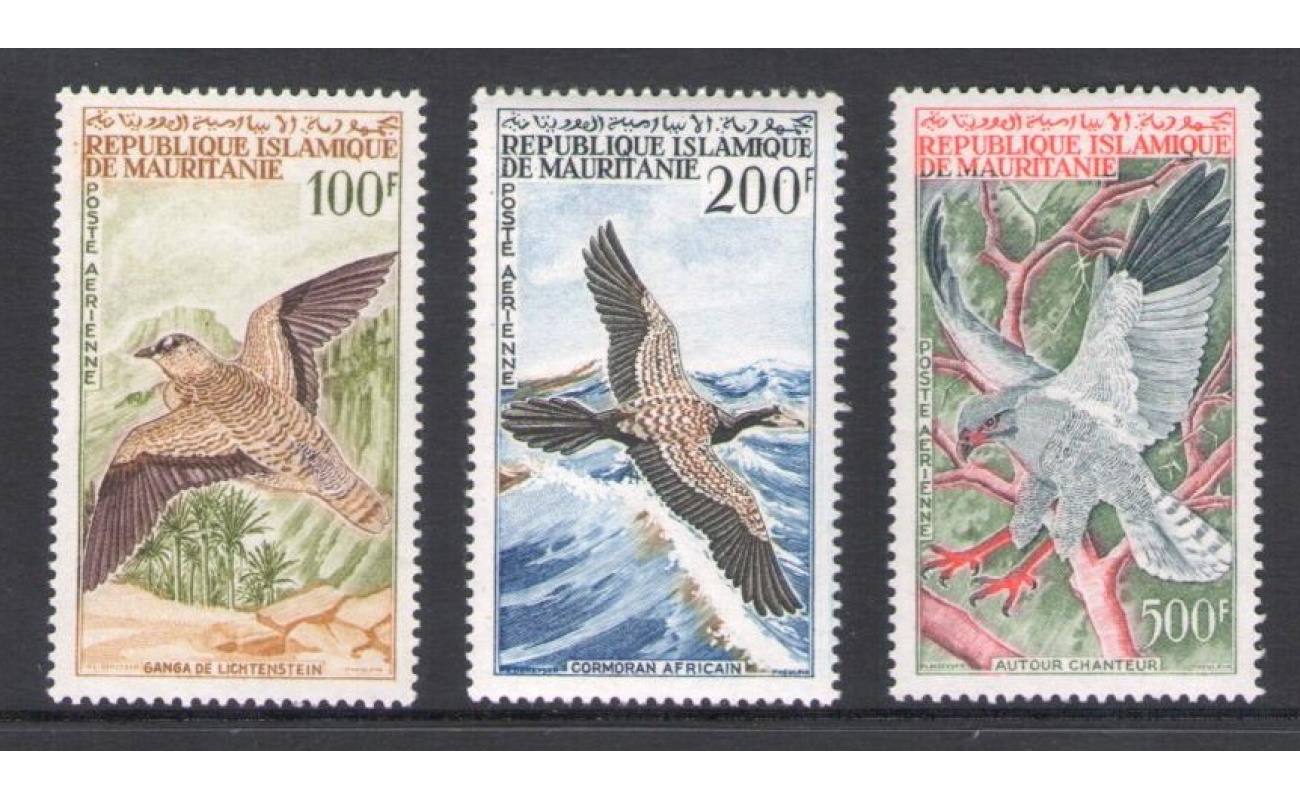 1964 MAURITANIE -  Posta Aerea  - Catalogo Yvert n. 34-36 - Uccelli - 3 valori - MNH**