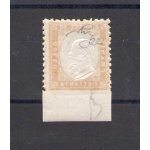 1862 Regno d'Italia, n° 4pb - 80 cent giallo arancio con bordo integrale di foglio in bassso e spazio tipografico verticale , posizione 50 del foglio , MNH**