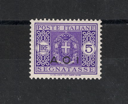 1939-40 A.O.I. Segnatasse # 11a, senza punto dopo la I - Varietà - MNH**