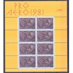 1981 SVIZZERA , Posta Aerea n. 48 , MiniFoglio Pro Aereo  , Minifoglio di 8 esemplari , MNH**