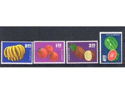 1964 Formosa, China Taiwan - Frutti Diversi ,Yvert n. 478-81 - 4 valori - MNH**