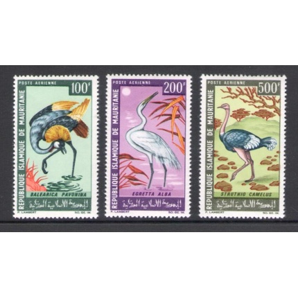 1967 MAURITANIE -  Posta Aerea  - Catalogo Yvert n. 64-66 - Uccelli - 3 valori - MNH**