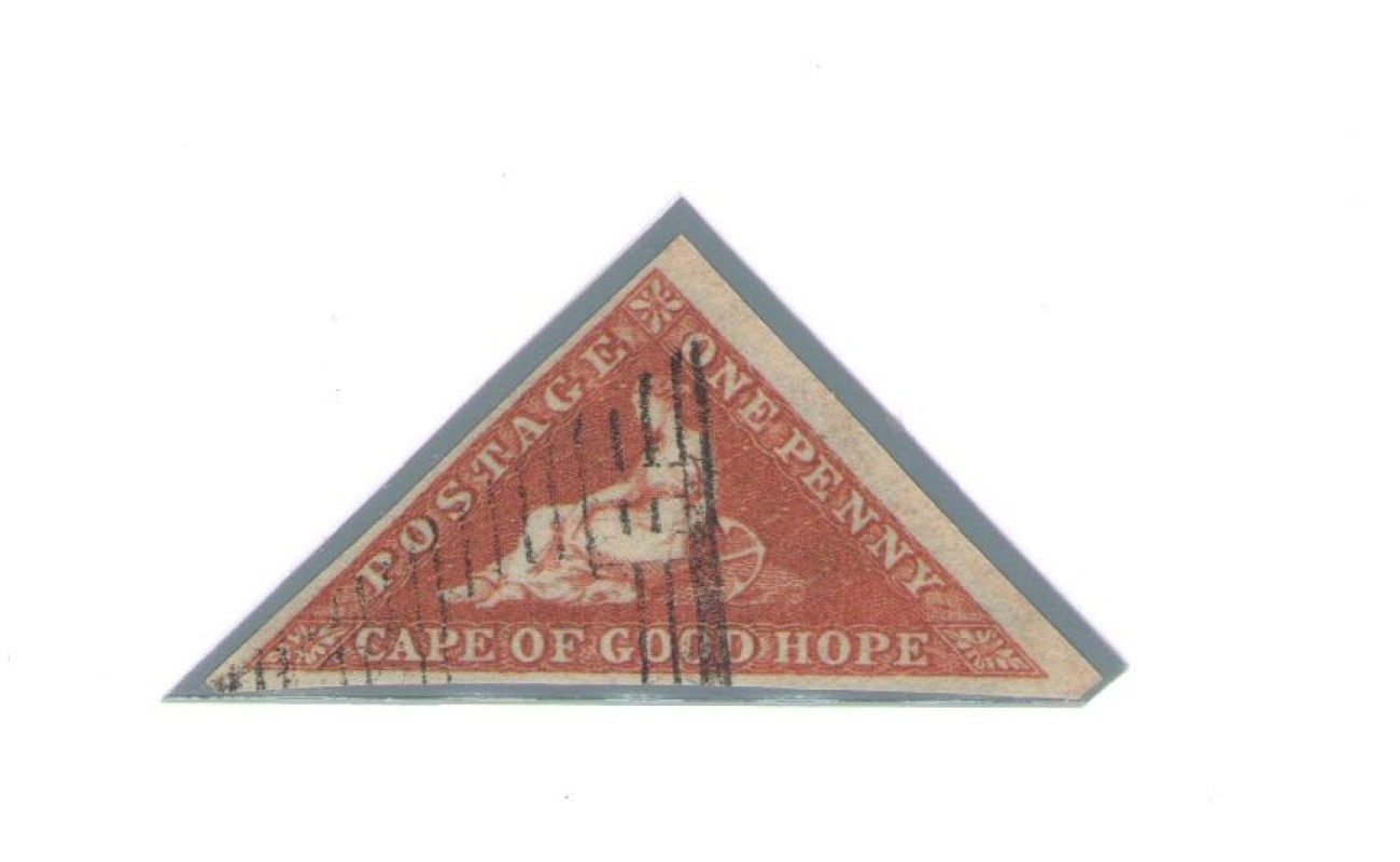 1853 CAPE OF GOOD HOPE, Stanley Gibbons n. 1 , 1d. pale brick red - USED - Ottimi Margini