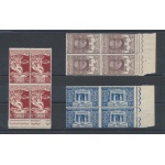 1922 Italia - Regno , Cinquantenario Morte di Giuseppe Mazzini n. 128/130 , serie di 3 valori, Blocco di Quattro , MNH**