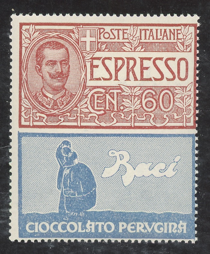 1925 Italia Regno # 21, 60 cent rosso e azzurro Baci Perugina, Non Emesso MNH**