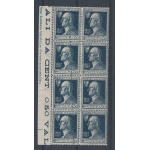 1927 Regno d'Italia , n. 211ha , 50 cent Ardesia ,  Splendido Blocco Doppia dentellatura Verticale ed una obliqua - MNH**