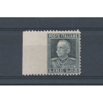 1927 Italia - Regno , Effige di Vittorio Emanuele III , 1,85 Lire grigio ardesia non dentellato a sinistra , n 215g - MLH*