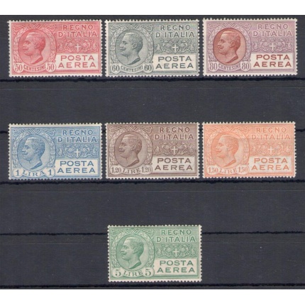 1926-28 Italia - Regno , Posta Aerea n. 3/9 , Effige di Vittorio Emanuele III - MNH** Ottima Centratura