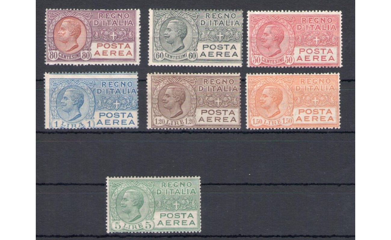 1926-28 Italia - Regno , Posta Aerea n. 3/9 , Effige di Vittorio Emanuele III - MNH**