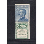 1924 Italia Regno , Pubblicitario n. 5 , 25 cent Coen azzurro e verde - MNH**